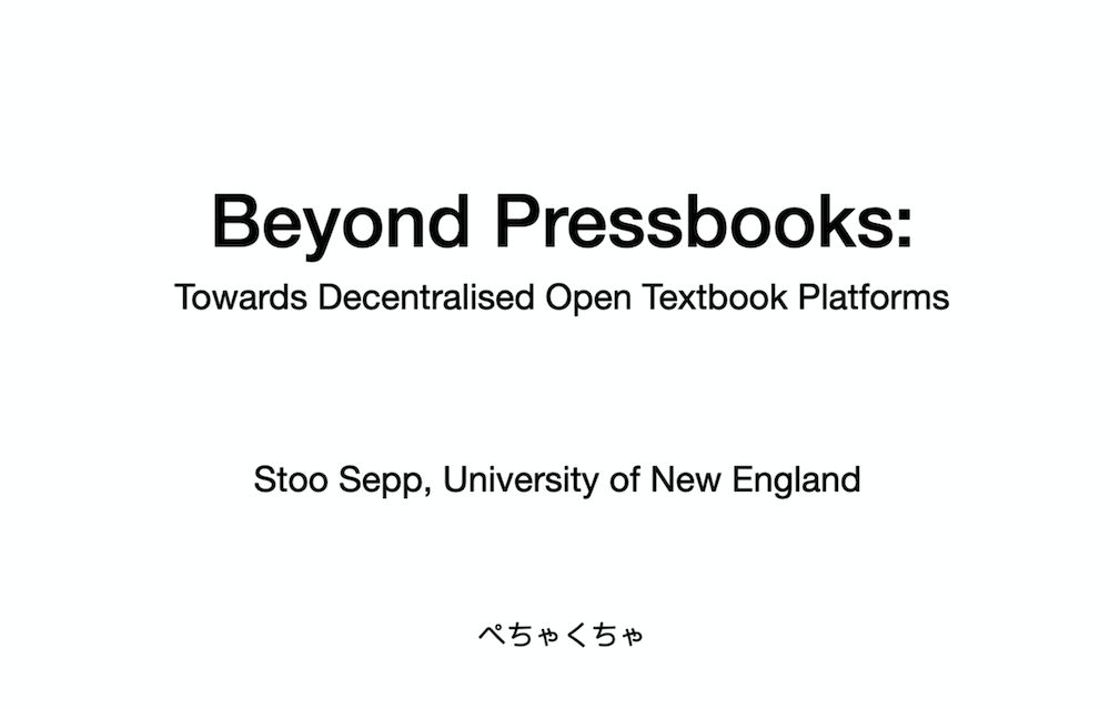 Beyond Pressbooks: Towards Decentralised Open Textbook Platforms